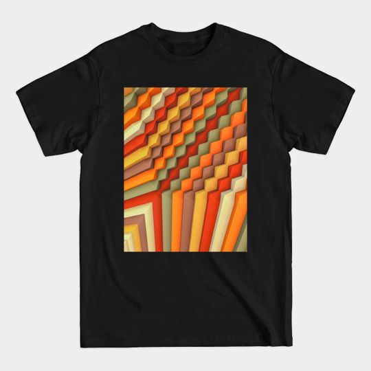 Discover Exponential Edges Autumn Palette Geometric Abstract Artwork - Autumn - T-Shirt