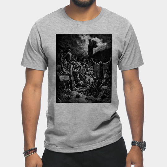 Discover The Vision of the Valley of the Dry Bones - Gustave Doré, La Grande Bible de Tours, Aesthetic, Gothic, Metal - Gustave Dore - T-Shirt