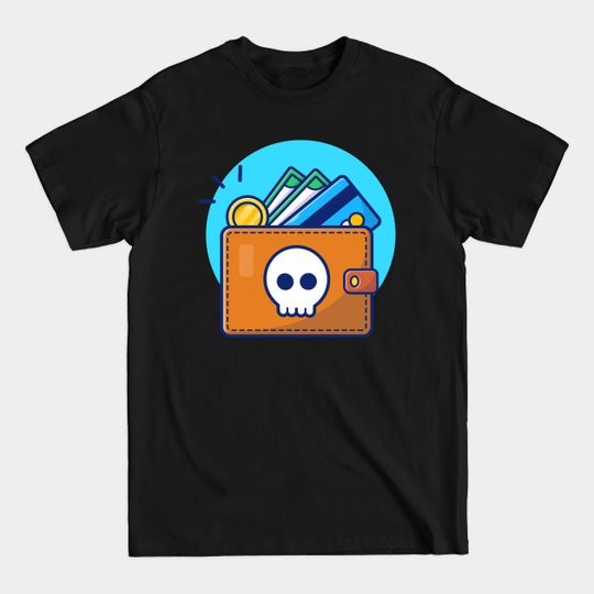 Discover Wallet with coin and card hacked cartoon - Wallet - T-Shirt
