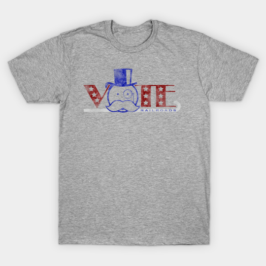 Discover Vote Railroads - Monacle - T-Shirt