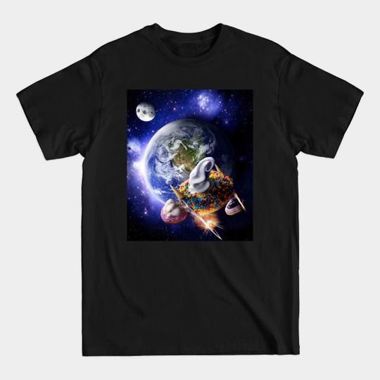 Discover Donuts From Outer Space - Funny Ice Cream Donut Alien Ufo - T-Shirt