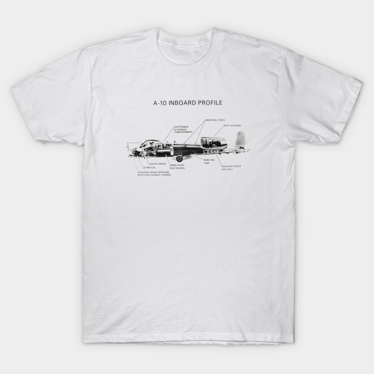 Discover Fairchild Republic A-10 Thunderbolt II (black) - Warthog - T-Shirt