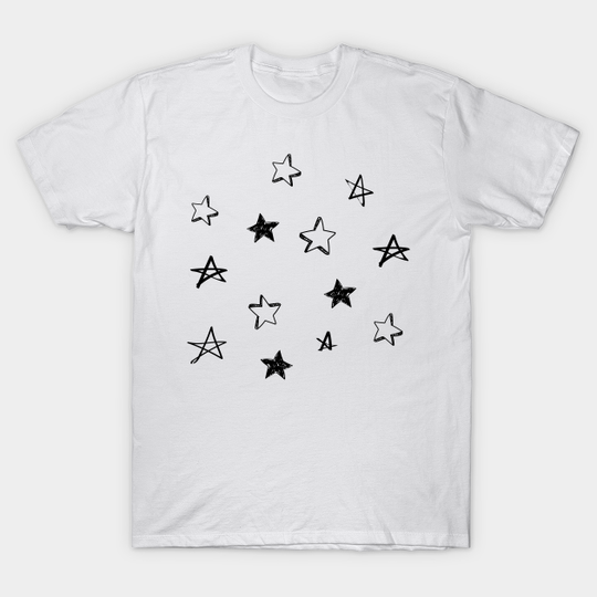 Discover Small black star doodle pattern - Small Black Star Doodle Pattern - T-Shirt