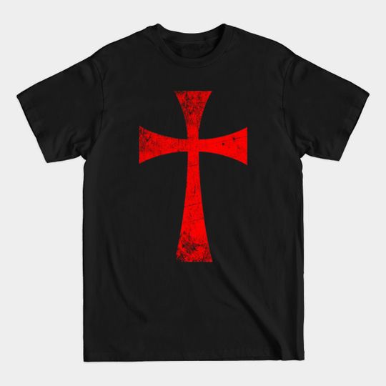 Discover Distressed Crusader Knights Templar Cross - Knights Templar - T-Shirt
