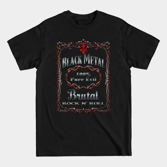 Discover WHISKEY LABEL - black metal - Black Metal Music - T-Shirt