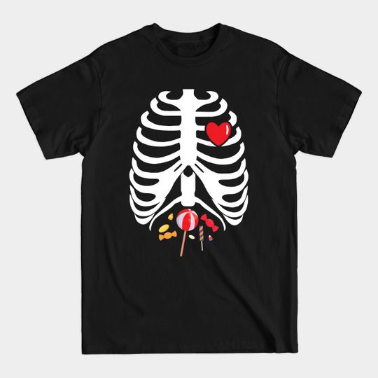 Discover Skeleton Rib Cage X-Ray Heart Candies Happy Halloween product - Halloween - T-Shirt
