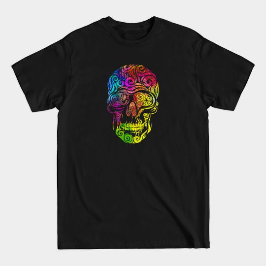 Discover Swirly Skull (color) - Skull - T-Shirt