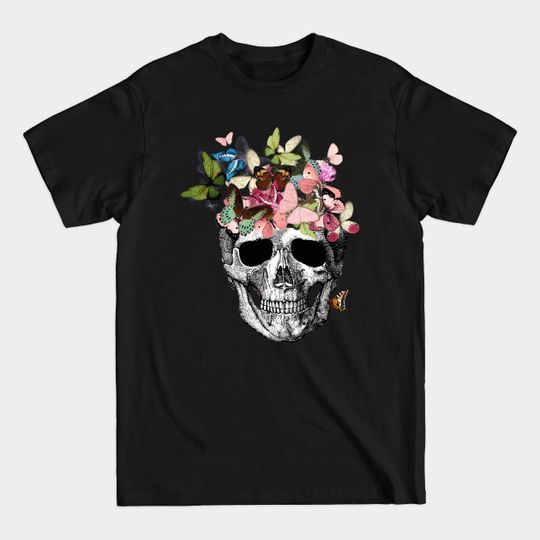 Discover Sage Tribe Skull with Butterflies T-Shirt