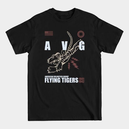 Discover American Volunteer Group - Flying Tigers 1941 - Ww2 Fighter Squadrons - T-Shirt