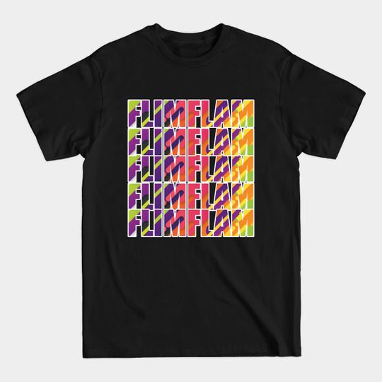 Discover Flimflam- Rainbow Typography - Flimflam Flamingo Plush Typography - T-Shirt