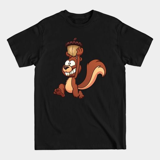 Discover Happy Squirrel With Acorn Nut Design - Squirrel - T-Shirt
