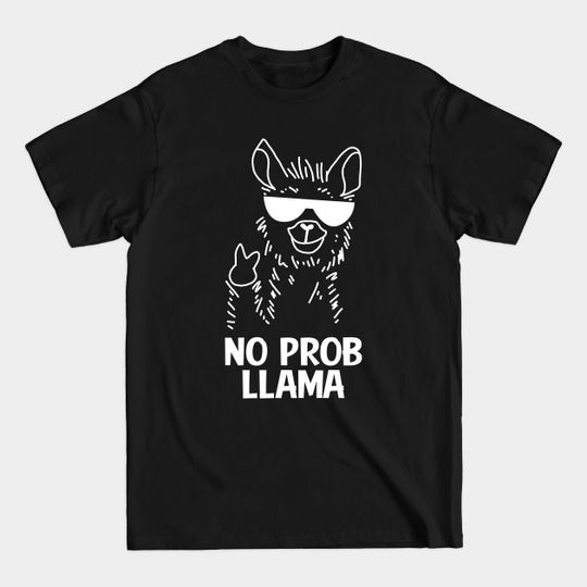 Discover No Problem Llama Alpaca Gangster Glasses - Llama Gift - T-Shirt