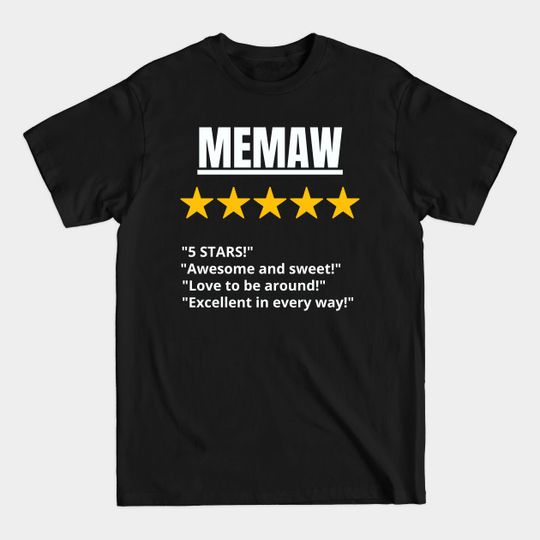 Discover Memaw gift 5 star - Memaw 5 Star - T-Shirt
