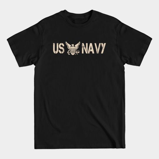Discover US Navy Vintage Basic T-Shirt Navy U.S. Military Shirt Naval Veteran Sailor - Navy - T-Shirt