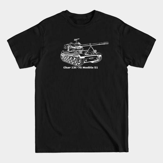 Discover AMX 13 75 Light Tank French Tanks Line Art Diagram Gift - Amx 13 75 Light Tank Line Art - T-Shirt