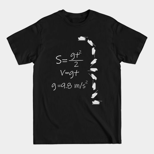 Discover Free fall physics of the Panzer 6 Tiger tank - Physics - T-Shirt