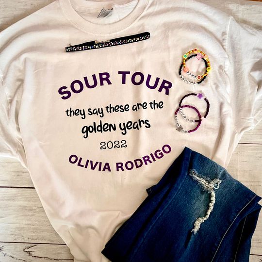 Discover Olivia Rodrigo Sour Tour Inspired T-Shirt 2022 Golden Years Brutal Shirt