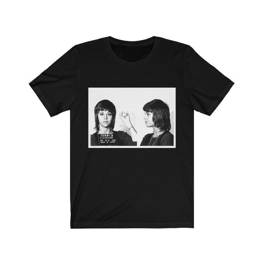 Discover Jane Fonda Mugshots, Unisex Jersey Tee-shirt, 6 sizes from S to 3XL