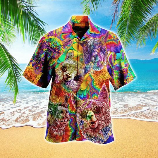 Discover Colorful Llama Hawaiian Shirt