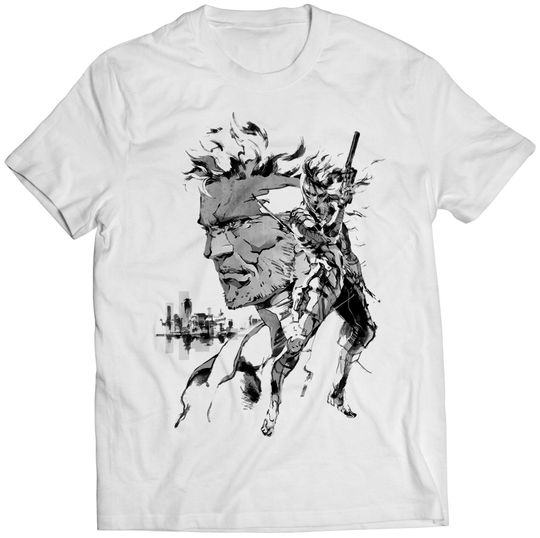 Discover Snake & Raiden Grayscale Metal Gear Solid Sons Of Liberty Unisex T-shirt