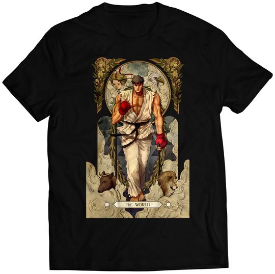 Discover Ryu Street Fighter Tarot Card Unisex T-shirt