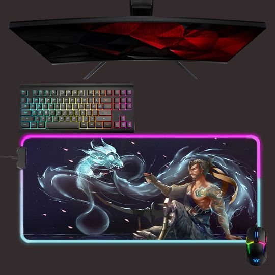 Discover Overwatch led mouse mat, Hanzo rgb mouse pad, gaming mouse pad
