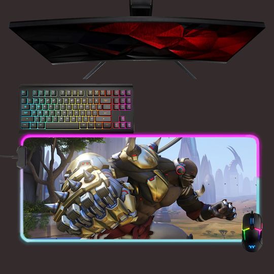 Discover Overwatch led mouse mat, Doomfist rgb mouse pad, gaming mouse pad