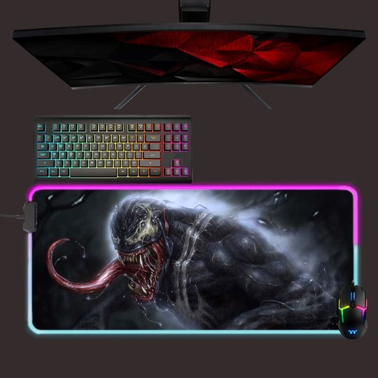 Discover Venom led mouse mat, rgb mouse pad, gaming mouse pad, desk mat, gift for gamer