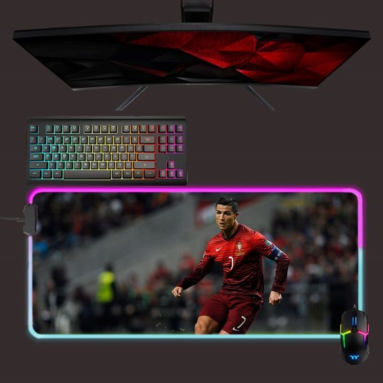 Discover Ronaldo led mouse mat, rgb mouse pad, gaming mouse pad, desk mat, gift for gamer