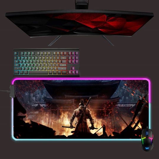 Discover Sekiro led mouse mat, Shadows die twice rgb mouse pad, gaming mouse pad, desk mat, gift for gamer