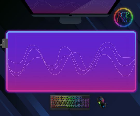 Discover Aesthetic RGB Mousepad, Cute Desk Mat, Led Light XXL Gamer Mouse Mat, Extended Keyboard Mat
