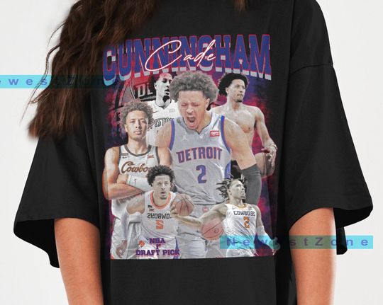 Discover Cade Cunningham American Draft Basketball T-shirt,Vintage Bootleg Sport Graphic Tshirt