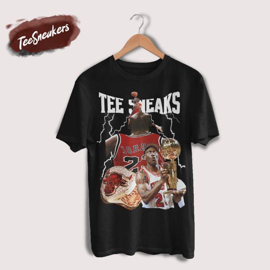 Discover Michael Jordan 23 Black Vintage Graphic Tee Shirt