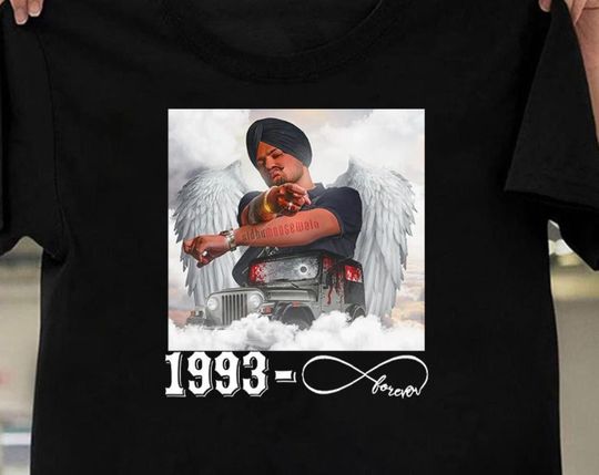 Discover Sidhu Moose Wala 1993-2022 T-Shirt, RIP Sidhu Moose Wala Rapper Shirt