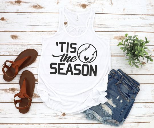 Discover Tis the Season Baseball Mom Tank Top