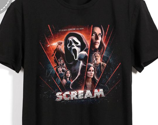 Discover Scream Poster Ghost Face Horror Shirt