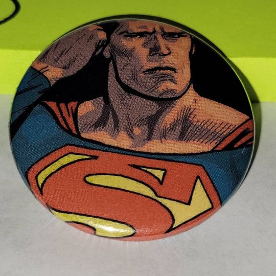Discover Comic Book 1.5 Button// Superman