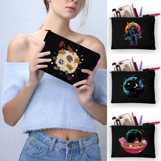 Discover Japanese Printed Canvas Makeup Organizer