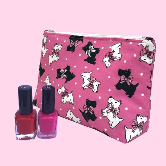 Discover Handmade scottie dog cosmetic bag, Make Up Bag