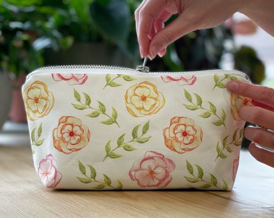Discover Floral Makeup Bag, Flower Cosmetic Bag, Summer Toiletry Bag Women, Nature Accessories Bag