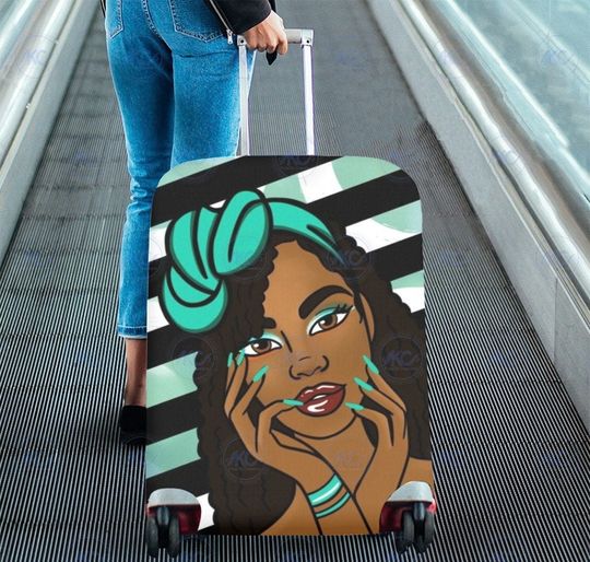 Discover African American Art  Luggage Cover, Unique Black Woman Luggage