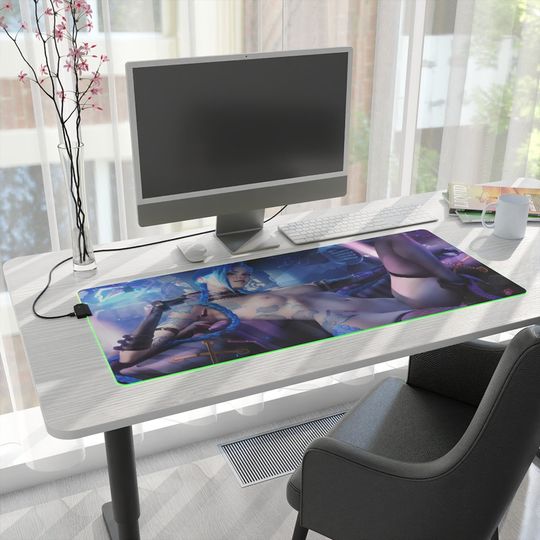 Discover League of Legends Jinx RGB Desk Mat - Arcane Inspired
