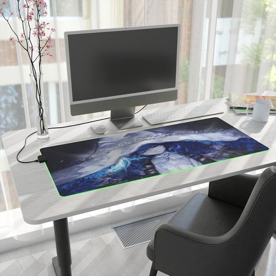 Discover Blue Witch LED Gaming Desk Mat- Desk Pad- 2 Sizes - 31.5" x 11.8" - 35.4" X 15.7"