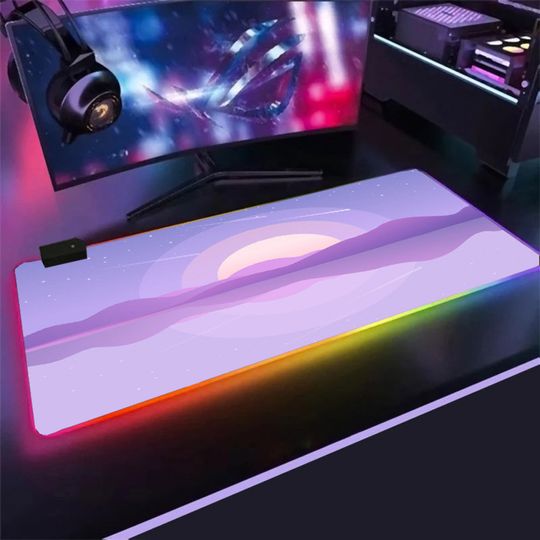 Discover Cartoon Art Gaming Mouse Pad - LED RGB Sunset Sky