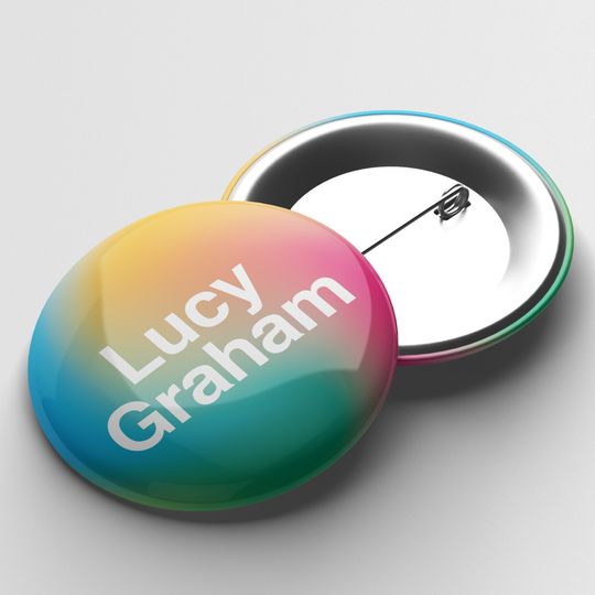Discover Name Badge Pin Button