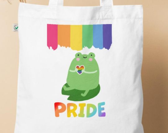 Discover Rainbow Frog Pride Tote Bag