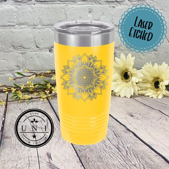 Discover Sunflower Mandala Tumbler Mothers Day Travel Tumbler