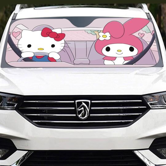 Discover Kitty And Melody Accordion Car Sun Shades