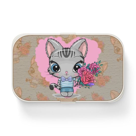 Discover Kawaii Summer Male Cat Kitten Design  Bento Lunch Box