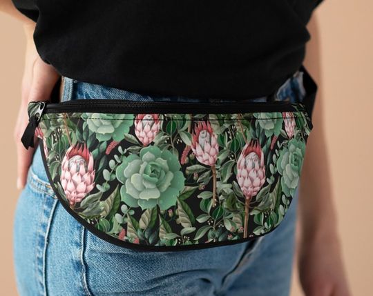 Discover Succulents & Protea Flowers Fanny Pack